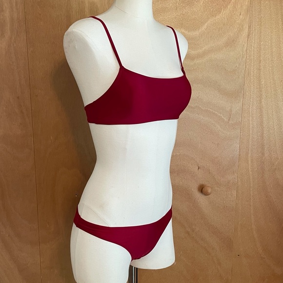 Burgundy two piece bathing suit! - Picture 6 of 6